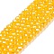 Electroplate Glass Beads Strands, Pearl Luster Plated, Faceted, Rondelle, Orange, 2.9~3.3x2mm, Hole: 0.8mm, about 148~150pcs/strand, 39.5~40cm