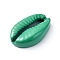 Baking Painted Alloy Beads, Cowrie Shell Shape, Medium Sea Green, 19.4x12.5x5mm