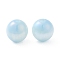 Iridescent Opaque Resin Beads, Candy Beads, Round, Light Sky Blue, 10x9.5mm, Hole: 1.8mm