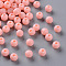 Opaque Acrylic Beads, Round, Light Salmon, 6x5mm, Hole: 1.8mm, about 440pcs/50g