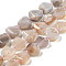 Natural Cherry Blossom Agate Beads Strands, Polygon, 18~19x17~21x9.5~10mm, Hole: 2mm, about 19pcs/strand, 17.32''(44cm)