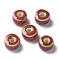 Handmade Porcelain Beads, Flat Round, FireBrick, 9.5~10x6mm, Hole: 3mm