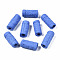 Handmade Porcelain European Beads, Large Hole Beads, Column, Royal Blue, 11~12.5x23.5~28.5mm, Hole: 4mm