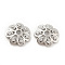 Brass Micro Pave Clear Cubic Zirconia Bead Caps, Cadmium Free & Lead Free, Multi-Petal, Flower, Platinum, 10x2.5mm, Hole: 1.6mm