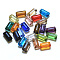 K9 Glass, Imitation Austrian Crystal Beads, Grade AAA, Faceted, Rectangle, Mixed Color, 6x12x5mm, Hole: 0.7~0.9mm