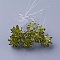 Glass Woven Beads, Flower/Sparkler, Made of Horse Eye Charms, Olive, 13mm