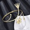 Flower Alloy Arm Cuff Bangles for Girl Women AJEW-A063-01G-G-2