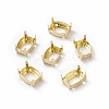 Rectangle Brass Sew on Prong Settings KK-N0084-A05-8x10G-2