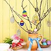 5 Sets 5 Styles DIY Easter Egg Shape Wood Pendant Decorations DIY-CJ0002-18-7