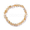 Natural Citrine Bead Stretch Bracelets BJEW-K213-62-2