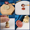 1Pc Golden Tone Brass Wax Seal Stamp Heads with Bamboo Stick Shaped Handles STAM-CP0001-05V-5