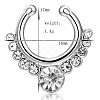 Personality Brass Cubic Zirconia Clip-on Nose Septum Rings AJEW-EE0002-001P-01-2