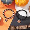 2Pcs Halloween Alloy Enamel Charm Bracelets BJEW-JB12011-1