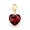 Heart Glass Pendant Decorations HJEW-WH0036-19D-1