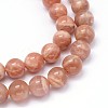 Round Natural Grade B Sunstone Beads Strands G-F222-33-6mm-2