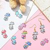 24Pcs 6 Colors Printed Alloy Pendants FIND-SZ0003-39-4