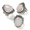 Natural Rose Quartz Adjustable Rings RJEW-I108-01AS-13-4