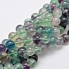 Natural Fluorite Beads Strands G-E112-4mm-18-5