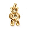 Rack Plating Brass Micro Pave Cubic Zirconia Pendants KK-E072-29G-3
