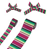 2Rolls 2 Styles Stripe Pattern Printed Polyester Grosgrain Ribbon OCOR-TA0001-37M-9