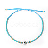 Glass Seed Beads & Resin Braided Bead Bracelets TK7632-3-1
