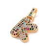 Brass Micro Pave Cubic Zirconia Pendants KK-C076-29K-G02-2
