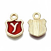 Alloy Enamel Charms ENAM-T012-03Y-RS-3