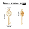 16Pcs 2 Colors Brass Micro Pave Cubic Zirconia Pendants ZIRC-FH0001-14-5