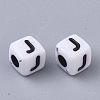 White Opaque Acrylic Beads MACR-R869-02J-2