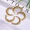 Tibetan Style Alloy Hollow Moon  2-Loop Link Pendants TIBEP-5312-AG-LF-6
