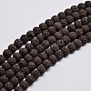 Natural Lava Rock Round Bead Strands G-I124-6mm-M-2