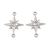 304 Stainless Steel Crystal Rhinestone Connector Charms STAS-P437-14A-P-1