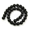 Synthetic Black Stone Beads Strands G508-3-2