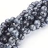 Natural Snowflake Obsidian Beads Strands GSR10mmC009-1