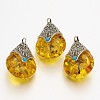 Teardrop Tibetan Style Pendants TIBEP-N007-01-1