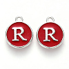 Platinum Plated Alloy Enamel Charms X-ENAM-S118-03R-P-1