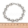 304 Stainless Steel Coffee Bean Link Chain Bracelets for Women Men BJEW-F529-10A-P-4