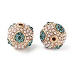 Golden Plated Alloy Rhinestone Beads FIND-E046-14G-02-2