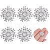 6PCS Brass Micro Pave Clear Cubic Zirconia Buttons KK-FG0001-26C-1