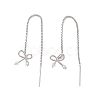 Bowknot Brass Ear Thread for Women EJEW-P288-07P-2