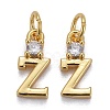 Brass Micro Pave Clear Cubic Zirconia Pendants ZIRC-Z011-35Z-1