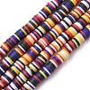 Handmade Polymer Clay Beads Strands CLAY-R089-8mm-T032-1