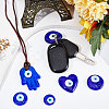 12Pcs 6 Style Handmade Lampwork Evil Eye Pendants LAMP-SC0001-18-5
