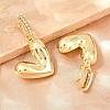 Brass Micro Pave Clear Cubic Zirconia Hoop Dangle Earrings EJEW-G471-30A-G-2