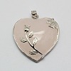 Heart Natural Rose Quartz Pendants X-GP356-1-4