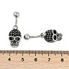 Skull 316 Surgical Stainless Steel Dangle Belly Button Rings EJEW-G416-02AS-5