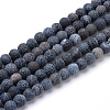 Natural & Dyed Crackle Agate Bead Strands X-G-T056-8mm-01-1