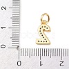 Brass Micro Pave Clear Cubic Zirconia Charms KK-G544-04G-02-3