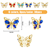 36Pcs 6 Colors Butterfly Alloy Cabochons MRMJ-DC0001-03-2