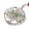 Gemstone and Natural Amazonite Chakra Keychain KEYC-P037-A04-4